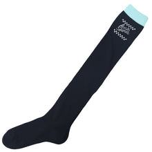 画像をギャラリービューアに読み込む, ニーハイソックス 女の子 靴下 子供 オーバーニー 女子 黒 ワンポイント 19-21cm 22-24cm ジュニア キッズ 子ども 綿混 かわいい 可愛い 小学生 ガールズ ニーハイ