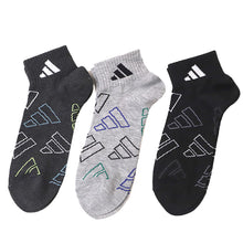 画像をギャラリービューアに読み込む, アディダス 靴下 ショートソックス メンズ 男子 adidas 3足組 24-26 26-28cm 中学生 高校生 黒 男性 くるぶし 3足セット くつ下 ワンポイント 丈夫 スポーツソックス グレー (在庫限り)
