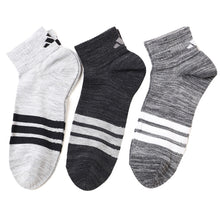 画像をギャラリービューアに読み込む, アディダス 靴下 ショートソックス メンズ 男子 adidas 3足組 24-26 26-28cm 中学生 高校生 黒 男性 くるぶし 3足セット くつ下 ワンポイント 丈夫 スポーツソックス グレー