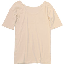 画像をギャラリービューアに読み込む, 綿100% インナー レディース 5分袖 シャツ 半袖 福助 満足 M~LL 下着 女性 綿 白 黒 インナーシャツ 無地 肌着 婦人 (在庫限り)