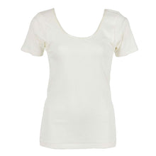 画像をギャラリービューアに読み込む, 満足 綿100% 三分袖 シャツ M~LL 半袖 インナー レディース コットン 100% 3分 下着 保湿 しっとり 無地 インナーシャツ 肌着 女性 婦人