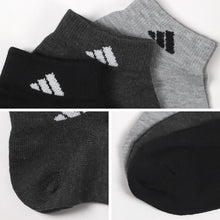 画像をギャラリービューアに読み込む, 靴下 メンズ 男性 ショートソックス 3足組 adidas 24-26~28-30cm スニーカーソックス くつ下 ワンポイント 丈夫 スポーツソックス くるぶし丈 白 グレー 黒 くつした スクール アディダス
