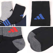 画像をギャラリービューアに読み込む, アディダス 靴下 暖かい カジュアル丈 ソックス 冬 厚手 adidas 3足組 19-21cm~23-25cm キッズ 福助 学校 学生 高校 中学校 足首厚地 温かい 暖か 黒 紺 丈夫
