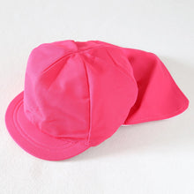 画像をギャラリービューアに読み込む, 紅白帽子 日よけつき 男の子 女の子 あごゴム付き 赤白 体操帽 フラップ シェード キャップ 紫外線対策 定番 運動会 体育祭 ポリエステル フットマーク 赤 青 紫 緑 ピンク 黄色 フリーサイズ(57~60cm) 六方型 キッズ 小学生 通学 UV対策 熱中症対策 遠足