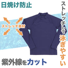 画像をギャラリービューアに読み込む, ラッシュガード 大きいサイズ 3L 4L 5L 紫外線対策 スクール水着 男女兼用 男の子 女の子 ジェンダーレス メンズ レディース プール学習 スイミング 子ども ジュニア スイムウェア 水泳 学校 授業 海水浴 小学生 中学生 高校生 UPF50+ UVカット ネイビー