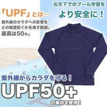 画像をギャラリービューアに読み込む, ラッシュガード 大きいサイズ 3L 4L 5L 紫外線対策 スクール水着 男女兼用 男の子 女の子 ジェンダーレス メンズ レディース プール学習 スイミング 子ども ジュニア スイムウェア 水泳 学校 授業 海水浴 小学生 中学生 高校生 UPF50+ UVカット ネイビー