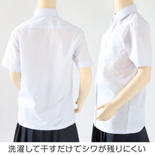 画像をギャラリービューアに読み込む, スクールシャツ 女子 半袖 形態安定 中学生 高校生 白 台襟 ブラウス 140A~180B 富士ヨット 学生服 学生 レディース 通学 女の子 145 150 155 160 165 170 175