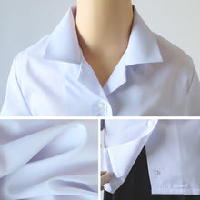 画像をギャラリービューアに読み込む, 中学生 高校生 蛍光白 TioTio 長袖 開襟 ブラウス スクールブラウス 145A~180B 富士ヨット スクールシャツ 通学 女の子 女子 学生 145 150 155 160 165 170 175