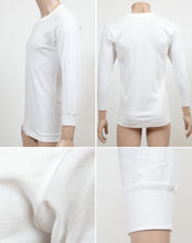 画像をギャラリービューアに読み込む, BVD インナー メンズ 長袖 綿100% 丸首 tシャツ ロンt クルーネック S~L 肌着 8分袖 コットン 下着 綿100 アンダーウェア 丈夫 男性 紳士 白 無地 S M L