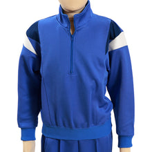 画像をギャラリービューアに読み込む, ギャレックス 体操服 長袖トレシャツ 120cm・130cm 男子 女子 ジャージ 青 ワンポイント クルーネック 長そで 女の子 男の子 子供 キッズ 運動着 体育 Galax (送料無料) (取寄せ)