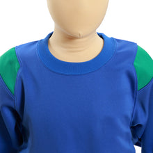 画像をギャラリービューアに読み込む, ギャレックス 体操服 長袖トレシャツ 140cm・150cm 男子 女子 ジャージ 青 ワンポイント クルーネック 長そで 女の子 男の子 子供 キッズ 運動着 体育 Galax (送料無料) (取寄せ)