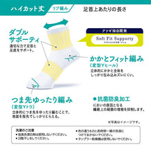 画像をギャラリービューアに読み込む, 靴下 ソックス 3足組 2セット 抗菌防臭 リブソックス ハイカット丈 足底サポート 22-24cm~26-28cm ずれにくい 変形Yヒール 変形Yトウ 足型セット加工 シンプル 無地 定番 スクールソックス 学校 通学 通勤 部活 メンズ レディース ユニセックス