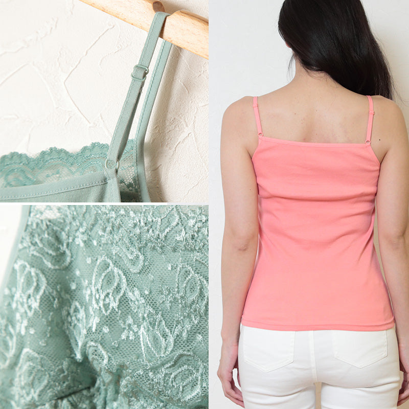 キャミソール レディース トップス レース M～LL (胸元レース キャミ