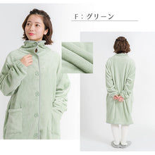 画像をギャラリービューアに読み込む, 着る毛布 ミディアム丈 ナイトガウン ルームウェア もこもこ 防寒 フリーサイズ (羽織 上着 パジャマ 部屋着 ふわふわ 起毛 暖かい 冷え対策 防寒着) (在庫限り)