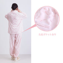 画像をギャラリービューアに読み込む, レディース パジャマ ルームウェア 上下セット 暖かい 冬 無地 毛布みたい M-L 冬 長袖 上下セット 婦人 女性  暖かい あたたかい あったかい フランネル 花柄