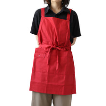 画像をギャラリービューアに読み込む, レディース エプロン ショート丈 おしゃれ 保育士 コットン ワンピース 大人 無地 M (ポケット たくさん 婦人 女性用 チノミニエプロン カフェエプロン ガーデニング ユニフォーム)