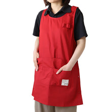 画像をギャラリービューアに読み込む, レディース エプロン ショート丈 h型エプロン おしゃれ 保育士 コットン 脇ボタン 大人 M (ワンピース ポケット たくさん 婦人 女性用 カフェエプロン ガーデニング ユニフォーム)