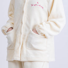 画像をギャラリービューアに読み込む, ルームウェア レディース 冬 可愛い パジャマ 長袖 寝巻き 寝間着 もこもこ 暖かい 前開き M-L 防寒 部屋着 上下セット 婦人 女性 暖かい あたたかい あったかい フランネル