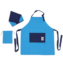 画像をギャラリービューアに読み込む, キッズ エプロンセット 3点セット キッズエプロン 三角巾 巾着袋 シンプル 150-160cm ジュニアエプロン 小学生 小学校 中学生 子供用 子ども ジュニア 150 160
