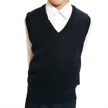画像をギャラリービューアに読み込む, スクールベスト 小学生 ウール 洗える キッズ ニット ベスト 女子 男子 vネック 110cm~160cm 薄手 小学校 中学生 黒 紺 春 秋 冬 110 120 130 140 150 160 子供 無地 シンプル 制服ニット