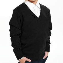 画像をギャラリービューアに読み込む, スクールセーター 小学生 ウール 洗える 男子 女子 中学生 制服 セーター ニット 無地 110cm~160cm Vネック 子供 キッズ 秋 冬 黒 ネイビー 紺 スクール 毛混 小学校 卒業式 発表会 110 120 130 140 150 160 シンプル 学生 通学