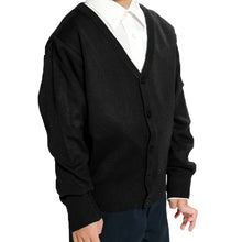 画像をギャラリービューアに読み込む, スクールカーディガン キッズ 小学校 ウール 冬 男子 女子 vネック 洗える 110cm~160cm スクール カーディガン 小学生 子供 ニット 制服 黒 紺 学生 無地 シンプル 110 120 130 140 150 160