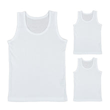 画像をギャラリービューアに読み込む, キッズ 下着 タンクトップ 男の子 綿100% 3枚組 120cm~160cm (ランニング シャツ インナー 肌着 無地 コットン 綿 白 セット 120cm 130cm 140cm 150cm 160cm) (在庫限り)