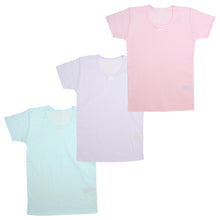 画像をギャラリービューアに読み込む, キッズ 半袖 インナー 女の子 綿100% ドライ 3分袖シャツ 3枚組 100cm~160cm 女児 綿100% 下着 肌着 子供 綿 コットン 女子 白 無地 シンプル 抗菌 防臭 セット (在庫限り)