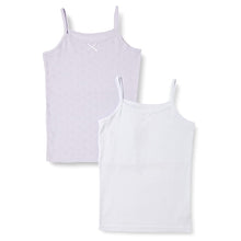 画像をギャラリービューアに読み込む, 女児 胸二重 キャミソール サラサラコットン 綿100% 2枚組 140cm~160cm インナー シャツ 下着 子供 キッズ 女の子 綿 コットン 女子 ガールズ ジュニア 白 無地 シンプル セット (在庫限り)