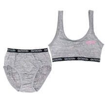 画像をギャラリービューアに読み込む, ジュニアブラ ショーツ 上下セット ハーフトップ 子供 下着 女の子 OUTDOOR 150~165cm スポブラ 小学生 キッズ ジュニア インナー 中学生 女子 ブラジャー 150 160 165 肌着