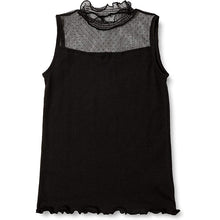 画像をギャラリービューアに読み込む, キッズ タンクトップ 首元 レース ハイネック ノースリーブ インナー 女の子 130cm~160cm 子供服 トップス 子供 シャツ 130 140 150 160 女児 こども ジュニア 下着 肌着 黒 白 (在庫限り)