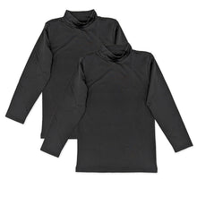 画像をギャラリービューアに読み込む, 子供 長袖 インナー 裏起毛 ハイネック 冬 2枚組 黒 130cm~160cm キッズ シャツ 下着 肌着 男の子 女の子 子供肌着 あったか 暖かい 子ども ジュニア 無地 シンプル セット