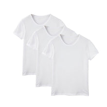 画像をギャラリービューアに読み込む, 子供 キッズ シャツ 綿100 丸首 半袖 インナー 吸水速乾 男女兼用 100 110 120 130 140 150 160 cm クルーネック ボーイズ ガールズ 男児 女児 下着 肌着 綿 コットン ブラック ホワイト 無地 シンプル セット 学校 スクール 体育 スポーツ (在庫限り)