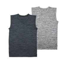 画像をギャラリービューアに読み込む, 子供 男児 v首 スリーブレス キッズ 男の子 2枚組 130 140 150 160 cm ノースリーブ シャツ vネック タンクトップ ボーイズ ジュニア 下着 肌着 インナー 灰 グレー 無地 夏 汗対策 吸水速乾 さらさら サラサラ セット (在庫限り)
