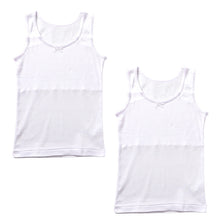 画像をギャラリービューアに読み込む, 綿100% 胸二重 タンクトップ 2枚組 吸水速乾 女の子 ジュニア インナー 130 140 150 160cm 子供 下着 綿素材 通学用 スクールインナー 吸汗速乾 通気性 肌着 無地 シンプル 白 黒 小学生 中学生 女児 下着 はじめて 胸カバー インナー 通学 成長期 綿インナー キッズ