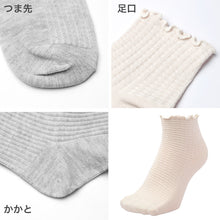 画像をギャラリービューアに読み込む, 靴下 レディース クルーソックス リブ ワッフル生地 22~24cm 快適 靴下 無地 オールシーズン おしゃれ くつした くつ下 通気性 伸縮 クルー丈 婦人靴下 シンプル 可愛い