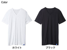 画像をギャラリービューアに読み込む, グンゼ インナー メンズ 半袖 Vネック Tシャツ 冷感 M~LL GUNZE COOLMAGIC 吸汗速乾 消臭 肌着 夏 下着 部屋干し ひんやり