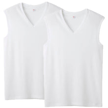 画像をギャラリービューアに読み込む, グンゼ YG メンズ Vネック ノースリーブ スリーブレス シャツ 2枚組 M~LL (GUNZE 男性 紳士 下着 肌着 ランニング インナー V首 吸汗速乾 M L LL)