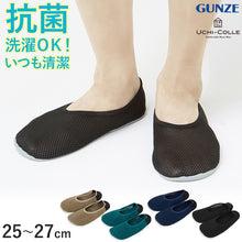 画像をギャラリービューアに読み込む, グンゼ ルームシューズ メンズ スリッパ スリッポン 室内履き メッシュ 洗える 25-27cm 軽い 軽量 夏用 足底 防水 男性 脱げにくい トラベル 夜行バス 高速バス 25cm 26cm 27cm