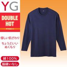 画像をギャラリービューアに読み込む, グンゼ tシャツ メンズ 長袖 綿100% 厚手 秋冬 あったか インナー 9分袖 クルーネック M~LL YG 厚地 暖かい 男性 下着 肌着 コットン 綿 丸首 アンダーウェア