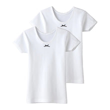 画像をギャラリービューアに読み込む, グンゼ 子供 肌着 女の子 半袖 綿100% 厚地 3分袖シャツ 2枚組 100cm~160cm キッズ 下着 インナー 綿100% コットン シャツ セット 100 110 120 130 140 150 160