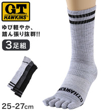 画像をギャラリービューアに読み込む, グンゼ GTホーキンス 5本指ソックス メンズ 靴下 3足組 25-27cm 五本指 ソックス 5本指 GUNZE 紳士 アウトドア スポーツ 運動 普段履き キャンプ ハイキング