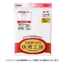 画像をギャラリービューアに読み込む, グンゼ 快適工房 3分袖 インナー レディース 半袖 綿100% M~LL GUNZE 綿100% 下着 肌着 シャツ スリーマー 丸首 女性 婦人 白 ベージュ やわらか M L LL