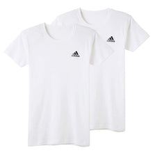画像をギャラリービューアに読み込む, アディダス キッズ tシャツ 男の子 半袖 下着 インナー 丸首 クルーネック 2枚組 グンゼ 140 150 160 170 cm 肌着 子供 吸汗 速乾 男子 シャツ 白 黒 子ども ジュニア adidas さらさら 洗い替え