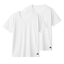 画像をギャラリービューアに読み込む, アディダス キッズ tシャツ 男の子 半袖 下着 インナー 丸首 クルーネック 2枚組 グンゼ 140~170cm 肌着 子供 吸汗 速乾 男子 シャツ 白 黒 子ども ジュニア adidas さらさら 洗い替え