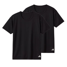 画像をギャラリービューアに読み込む, アディダス キッズ tシャツ 男の子 半袖 下着 インナー 丸首 クルーネック 2枚組 グンゼ 140 150 160 170 cm 肌着 子供 吸汗 速乾 男子 シャツ 白 黒 子ども ジュニア adidas さらさら 洗い替え