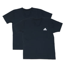 画像をギャラリービューアに読み込む, アディダス インナー 半袖 キッズ vネック tシャツ 子供 2枚組 140~170cm 下着 男の子 肌着 シャツ 白 黒 子ども ボーイズ ジュニア adidas (在庫限り)