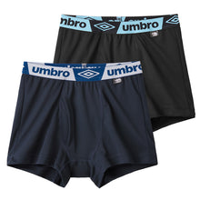 画像をギャラリービューアに読み込む, グンゼ umbro ボクサーブリーフ ボクサーパンツ 2枚組 前あき 前とじ M L LL アンブロ メンズ パンツ ボクサーブリーフ 下着 インナー 綿 吸汗速乾 黒系 ブラック 紺系 ネイビー ネービー カラフル 綿100% 綿混