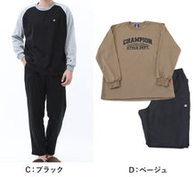 画像をギャラリービューアに読み込む, チャンピオン メンズ パジャマ 長袖 裏ボア フリース M~LL Champion 冬 あったか 厚手 暖かい 部屋着 ホームウェア ルームウェア 上下セット セットアップ (送料無料)