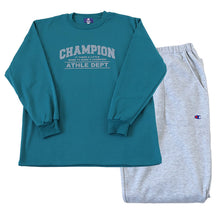 画像をギャラリービューアに読み込む, チャンピオン メンズ パジャマ 長袖 裏ボア フリース M~LL Champion 冬 あったか 厚手 暖かい 部屋着 ホームウェア ルームウェア 上下セット セットアップ (送料無料)